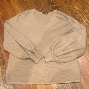 Nordstrom 1.STATE Womens Blouson Sleeve Pullover Sweater Tan Size S